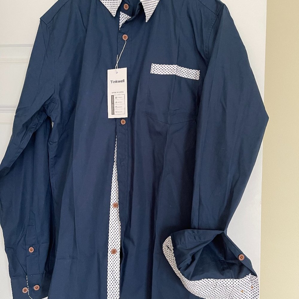 Tinkwell Men's Casual Long Sleeve Shirt Button Down NWT